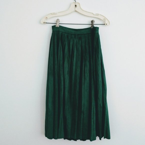 Jamie Stone Emerald Green Microsuede Midi … - Picture 3 of 7